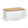 Wood Lid Bread Box Rounded Corners Storage Galvanized Iron 305x185x125cm White