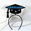 Non-slip Bachelor Cap Hair Hoop Celebrate Graduation Hat Hairband  Graduation Party