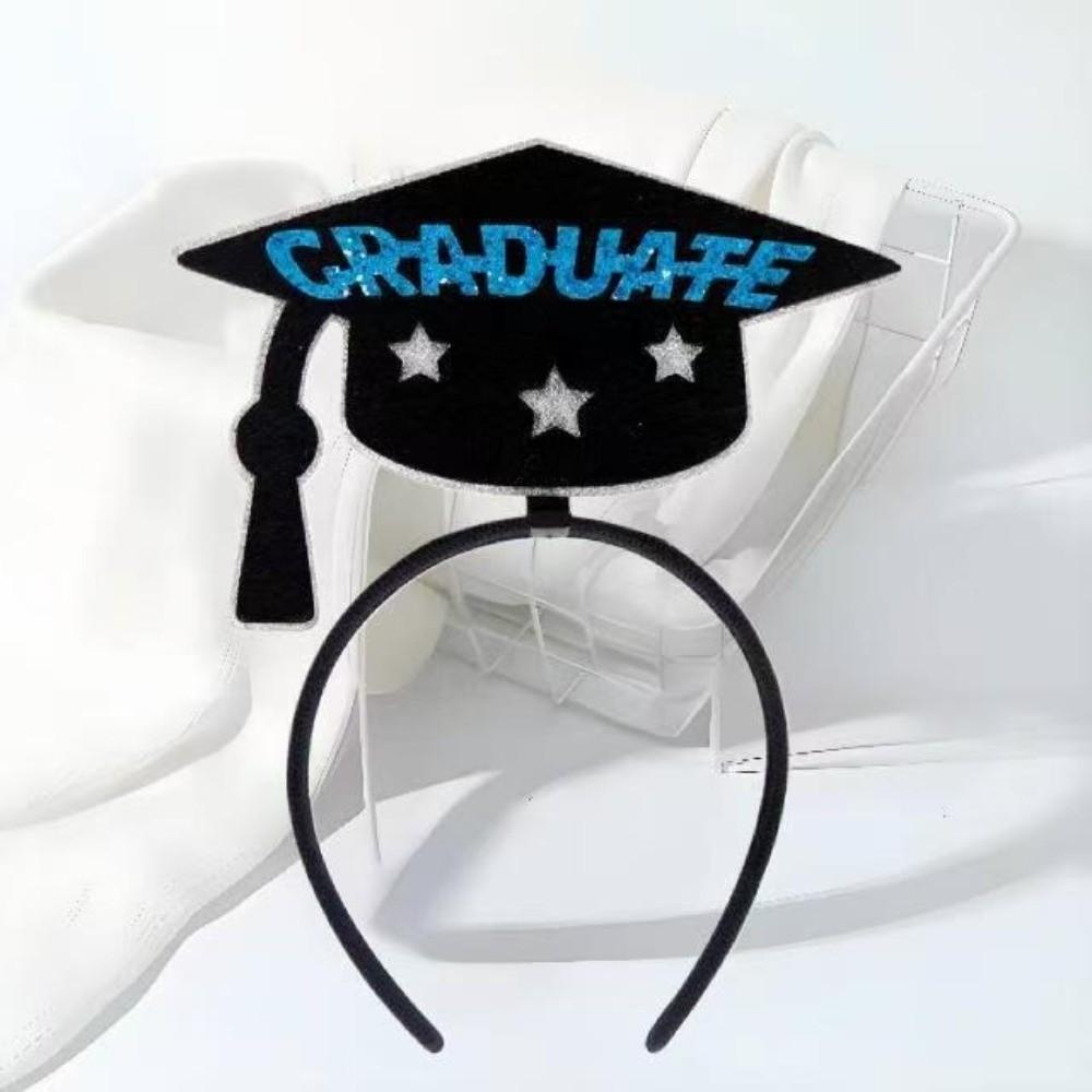 Non-slip Bachelor Cap Hair Hoop Celebrate Graduation Hat Hairband Graduation Party