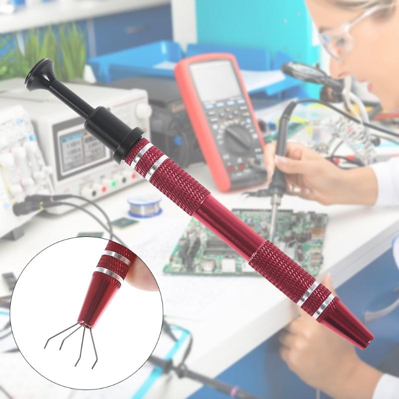 IC Pickup/Thread Picker/ BGA Chip Picker/ Electronic Component Catch/ 4 Clamp IC Chip Metal Catcher/ Manicure Cotton Bal