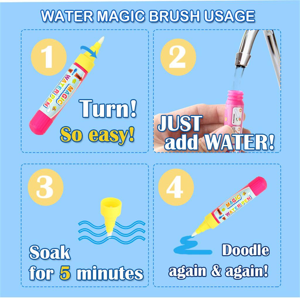 8 Types  Water Drawing Doodle Book &  Pen Coloring Painting Drawing Board Early Educational Toys Birthday Gift for Kid