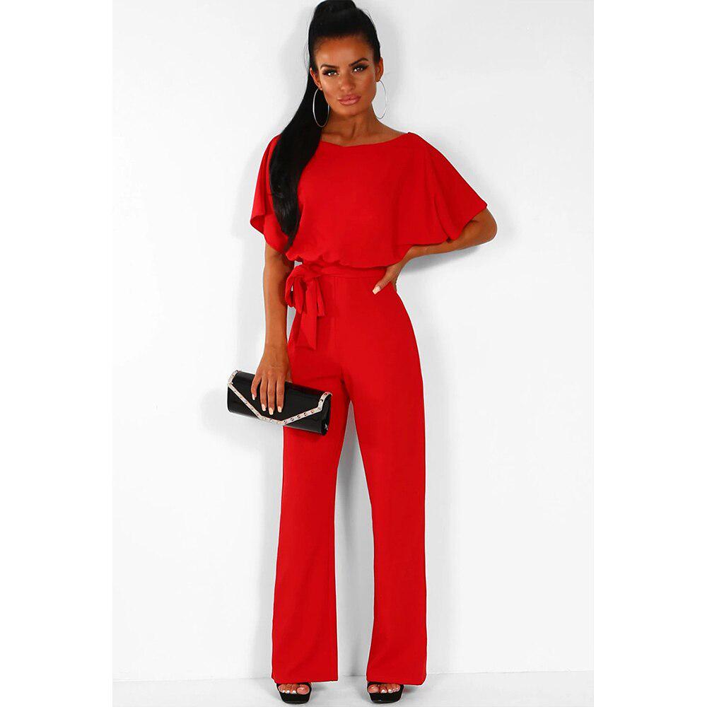 red romper long pants