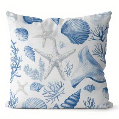 Home Decor Sea Creatures  Beach Scenes Pillow Covers Pattern Cushion Cover Suitable For Sofa Bedroom Car Pillow Cover