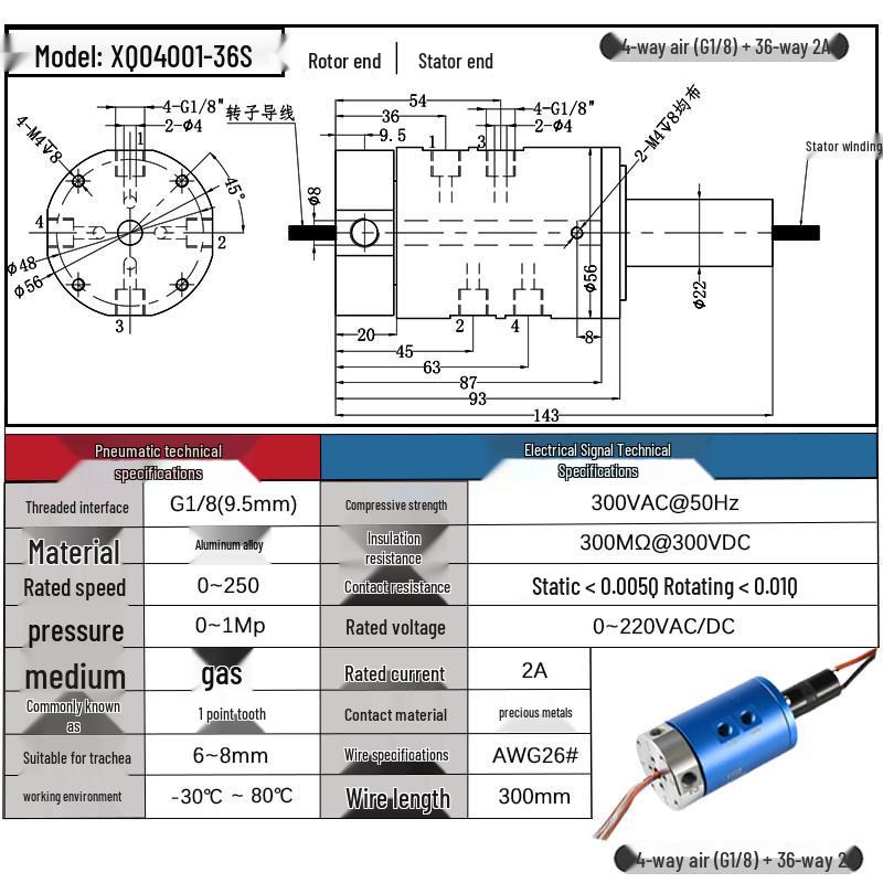 High-Speed 360° Pneumatic-Electric Slip Ring with Multi-Channel Gas-Liquid Integration