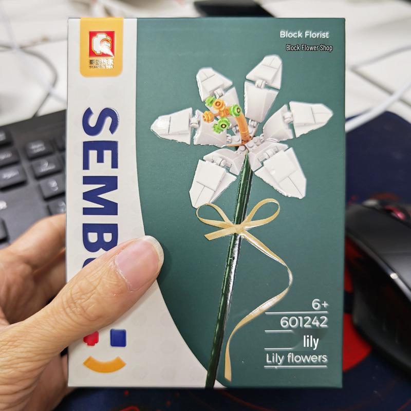 LEGO-Compatible Sunflower Bouquet Building Set - Creative Educational Birthday Gift for Boyfriend or Girlfriend.