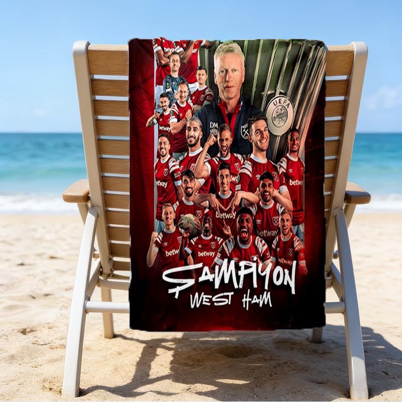 Hammer Football Printed Beach Towel, Super Soft Microfiber, Perfect Gift Birthday, for Pool, Beach, Travel, for Family and Friends