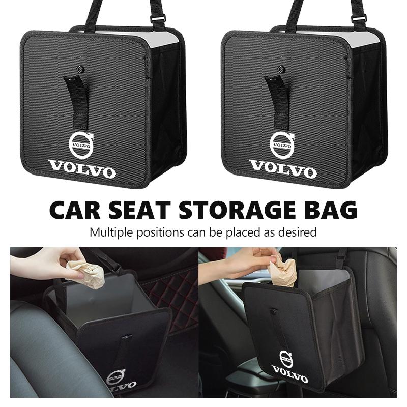 AAJQ1 Car Leather Stuff Storage Bag Seat Middle Tissue Hanging Bag For Volvo V40 V60 C30 C70 S60 S80 S90 XC40 XC60 XC70 XC90 T6