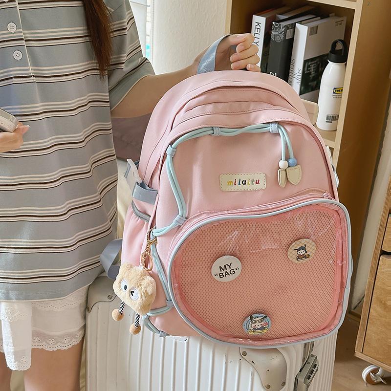 Japanischer vielseitiger Dopamin-Hochwertiger Rucksack für Damen, süße Schmerztasche, süß und frisch, tragbarer Reise-Nischenrucksack