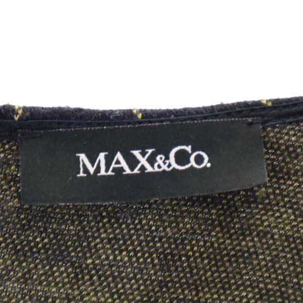 MAX&CO Striped Pattern Long sleeve wool blend one piece L Navy x yellow Women Used