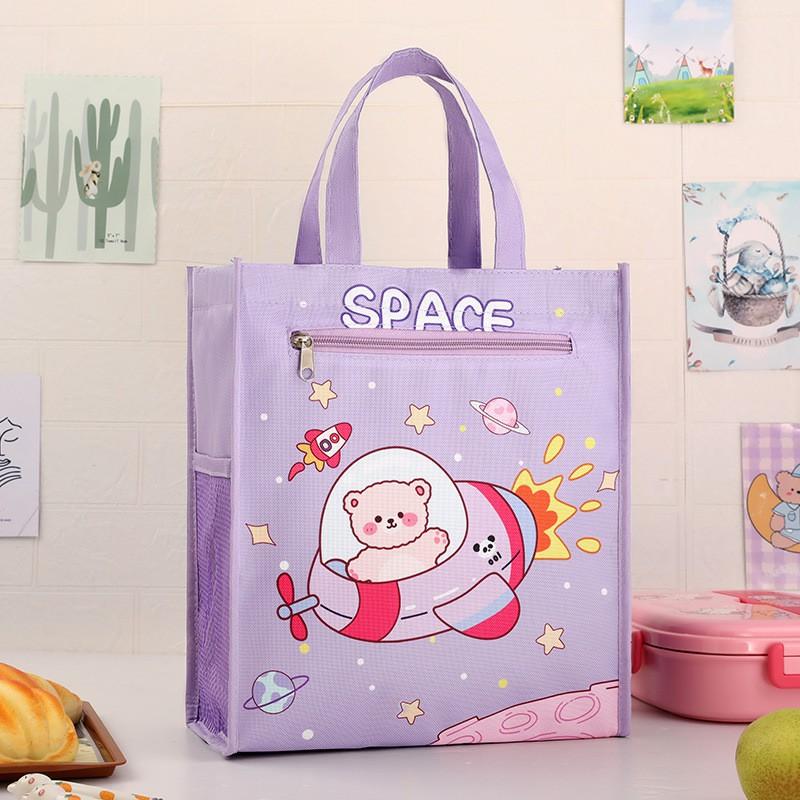 Large Insulated Lunch Bag Kids Waterproof School Meal Carrier Reusable Bento Tote Boys Girls Cartoon Style