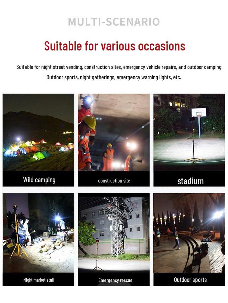 Emergency LED Floodlight for Camping, Night Markets, and Power Outages