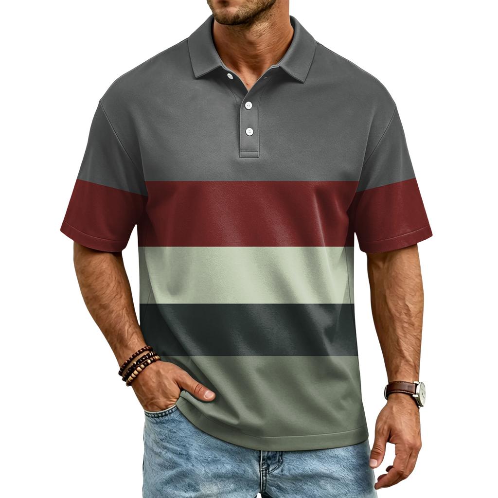Men's Casual Quick Dry Mesh Polo Shirt Lightweight Breathable Golf Performance Shirt with Button Collar for Outdoor Sports and Everyday Wear