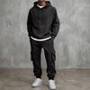 Men's 2-Piece Zip-Up Jacket and Cargo Pants Set Color Elastic Waist Tapered Leg Outdoor Casual Sportswear