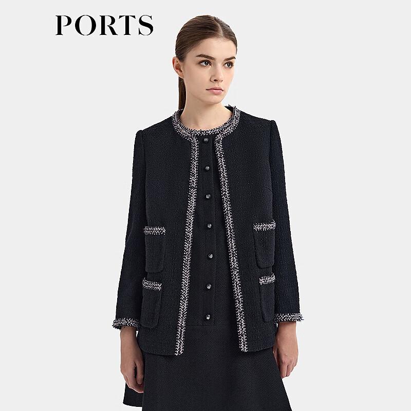 

Женский твидовый жакет с розовой отделкой PORTS S