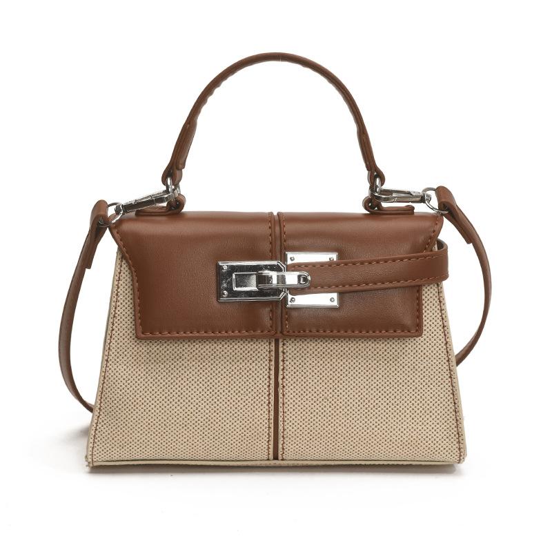 2025 summer new simple retro women's bag fashion niche portable messenger small square bag French simple commuter bag