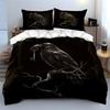 Raven with Key Gothic Art Bedding Duvet Cover Set  (1*Duvet Cover 2*Pillowcases, without duvet insert)