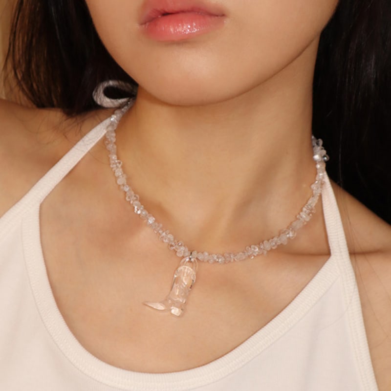 

geegee boots clear necklacea free