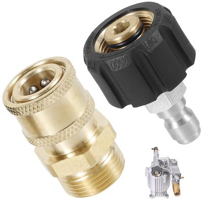 Kit adaptador de conector rápido para hidrolavadora con desconexión rápida M22 a 1/4 pulg., accesorios de conexión para manguera de agua a alta presión de 5000 PSI