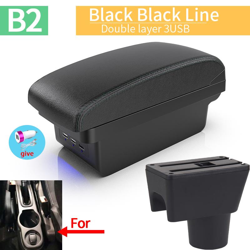 

Для Renault Duster Автомобильный подлокотник центральной консоли Модификация интерьера Подлокотник сиденья Бокс для хранения с USB B2 Black 3 USB