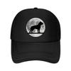 Black Dog Silhouette Full Moon Graph Mesh Baseball Cap For Womens Unisex FeUnisex Beach Dad Hat Hip Hop
