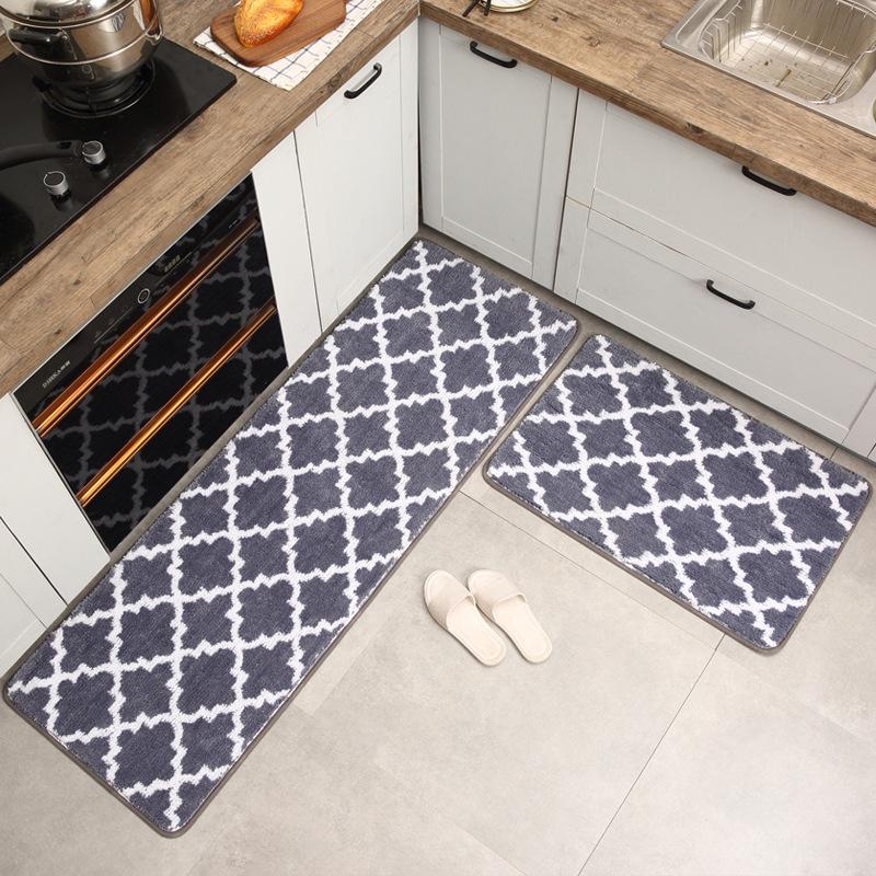 Nordic Style Non-slip Long Kitchen Mat - Absorbent & Oil-proof for Bedroom/Bathroom