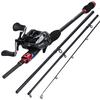 Baitcasting Fishing Rod  and Reel Combos 4 Sections Outdoor Sports Fishing Set Freshwater Fishing
