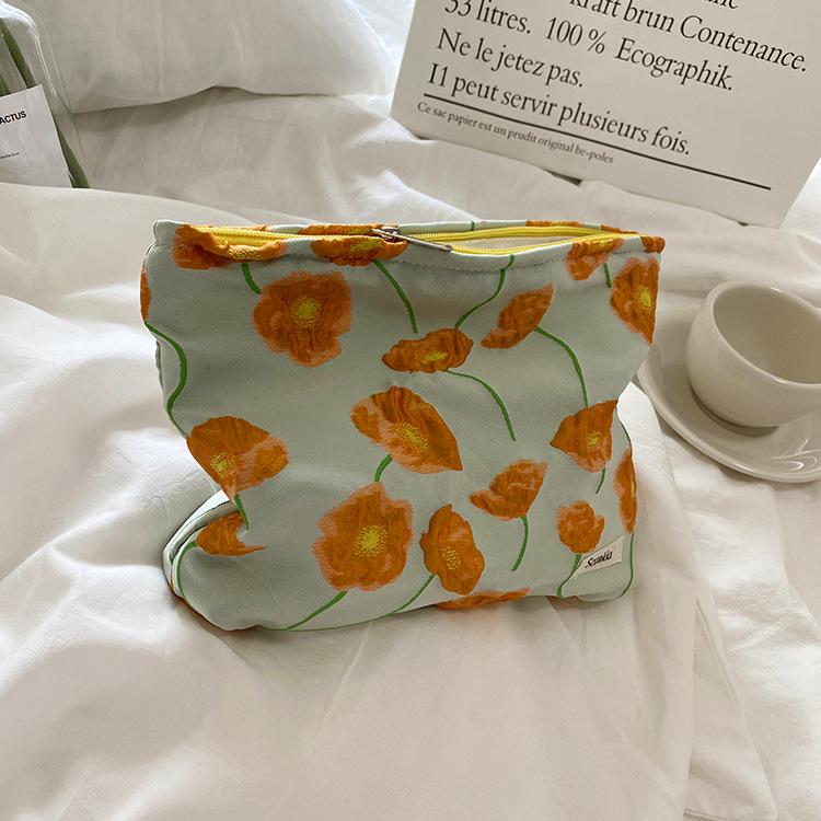 Pink Leopard Print Women's Cosmetic Bag Retro Flower Ladies Small Clutch Purse Travel Handbags Schoolgirl's Pencil Storage Bags