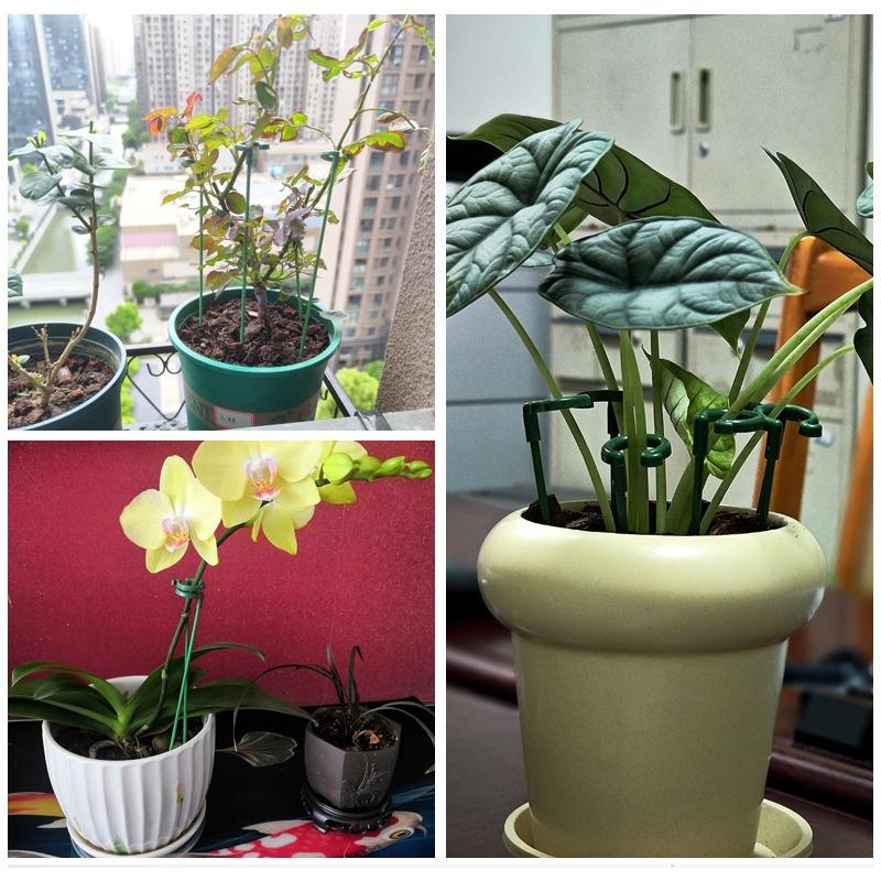 10PCS Shaped Support Pole Flower Rack Bracket, Fixed Anti Lodging And Leaf Protection Frame For Potted Plants And Flowers, Stable And Durable