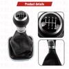 For VW Polo 6R 6C Sedan Hatchback 2011 2012 2013 2014 2015 2016 2017 6 Speed Gear Stick Shift Knob+ Black Line PU Leather Boot