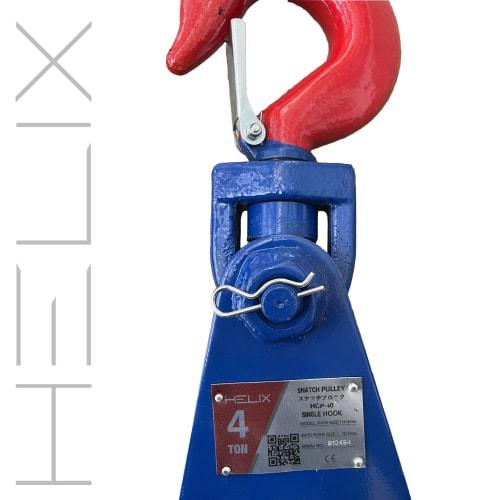 HELIX Heavy-Duty Pulley, Single-Wheel Snatch, 4-Ton, 4000kg Snatch Block, Block Pulley, Hook Type, Pulley Block for Tow Trucks, Loading Vehicles, Wire