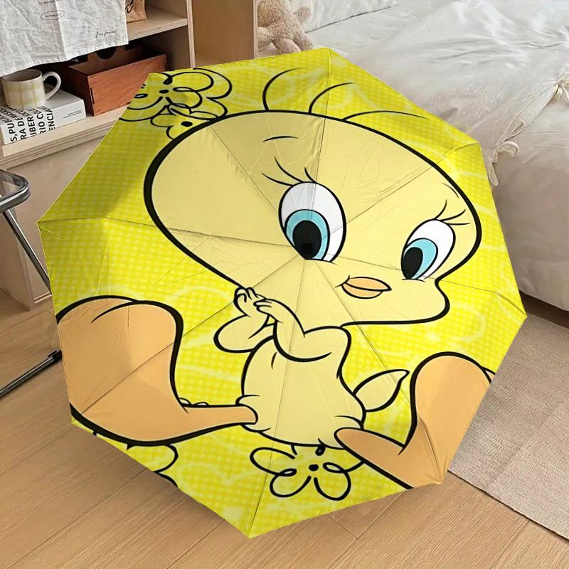 1PC Warner Cartoon Character Automatic Open/Close Umbrella with Windproof, 84-Rib Sturdy Canopy, Durable Ribs1301A