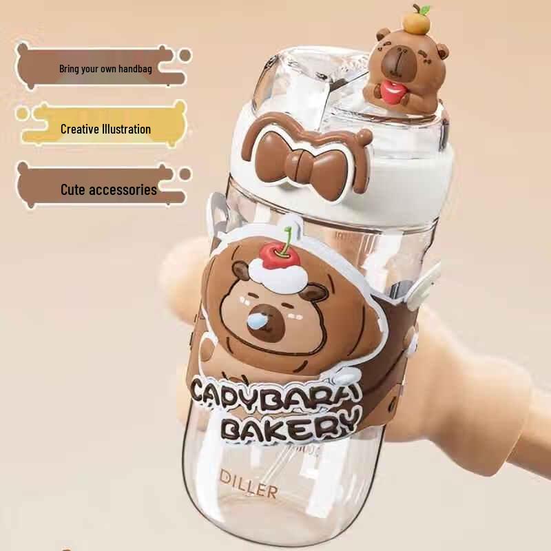 Dilabel Children s Portable Straw Water Bottle
