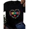 European Size Women'S Caregiver Appreciation Week T-Shirt - Heart Design with Inspirational Words & Red Heart, Round Neck Short Sleeve, Casual Top