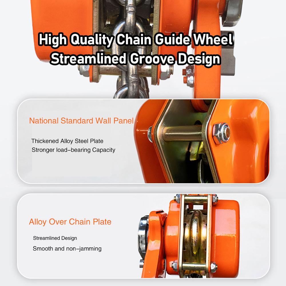Manual Lever Chain Hoist Lever Chain Hoist Chain Block 0.75 Ton/1.5 Ton/2 Ton with 2 Hooks for Warehouse Automotive Machinery