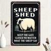 Vintage Farmhouse Metal Wall Art Rustic Sheep Barn Sign 8x12 Inch White Humor Plaque