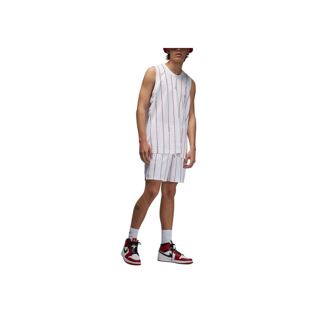 Jordan Essentials Breathable Striped Print Shorts Men Bottoms White DM1358-100