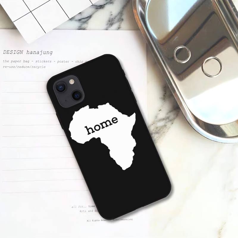 Africa Map Geogra Phone Case For iPhone 11 12 Mini 13 14 15 Pro XS Max X Plus SE XR Shell