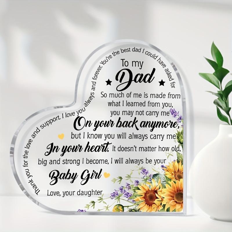 2D Flat, Heart-Shaped Acrylic Tabletop Decor Plaque, Floral Design, Home Decor Plaque Hanging Wall Art Decorative Garden Decoration for Room Door Sign