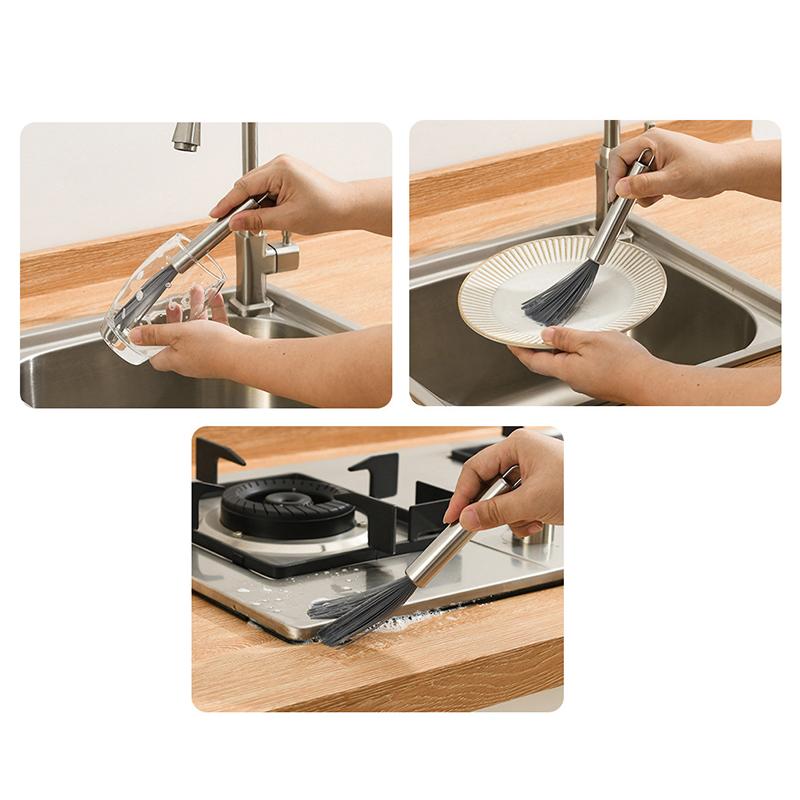 Multi‑Functional Cleaning Brush With Steel Handle Household Cleaning Brush For Home Kitchen Bathroom