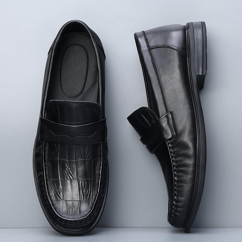 Fashion Men's Classics Business Dress Shoes Outdoor Slip on Loafers Casual Leather Driving Shoes Brand Genuine Leather Walking Shoes