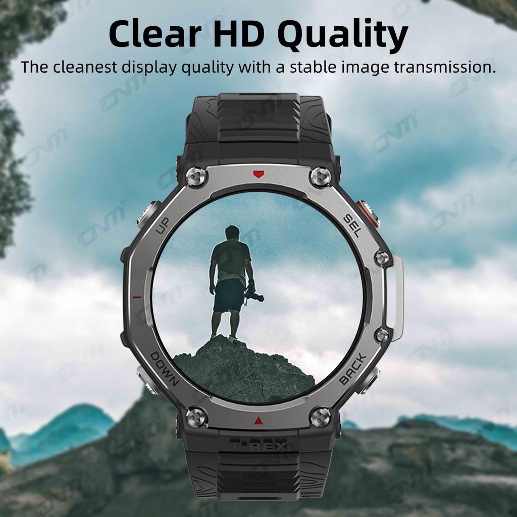 Glass+Case for Amazfit T-Rex 3 Anti-scratch Screen Protector Tempered Glass Film + Bumper Silicone Protective Cover Accessories