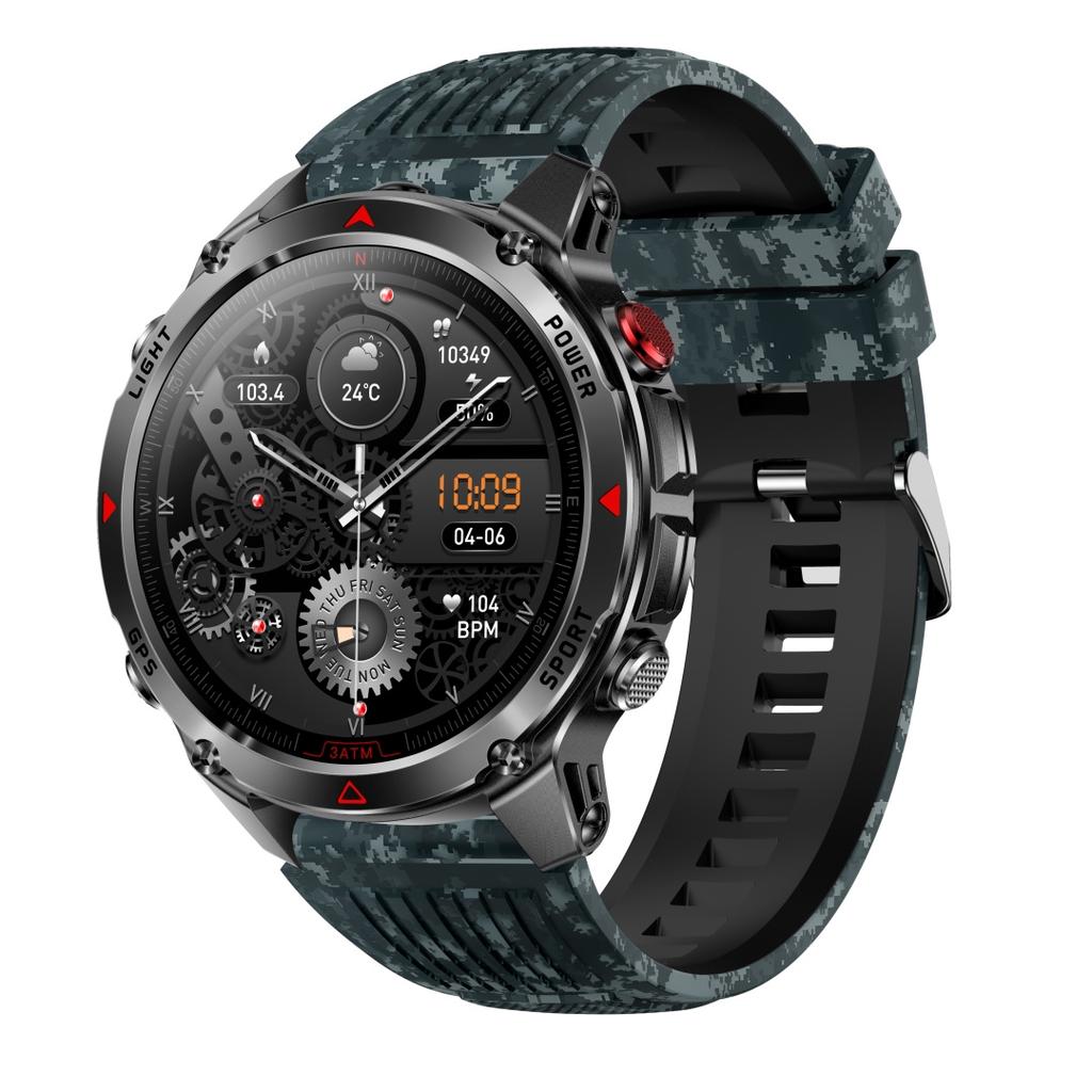 Rainbuvvy HT37 GPS Chytré hodinky 1,46palcový IPS displej Bluetooth hovor Vodotěsnost IP68 Svítilna Srdeční tep 540mAh Android Sportovní hodinky