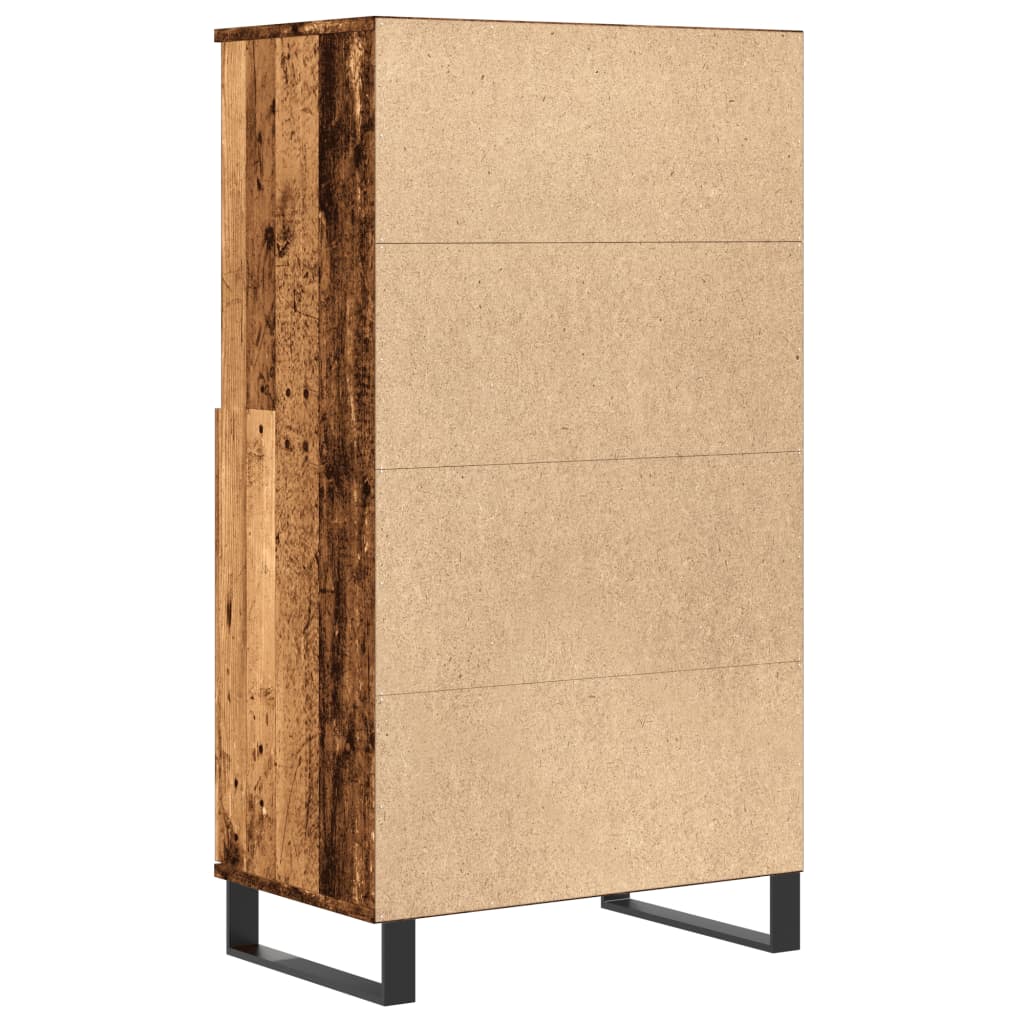 Highboard with Rustic Wood Look 60 x 36 x 110 cm Engineered Wood