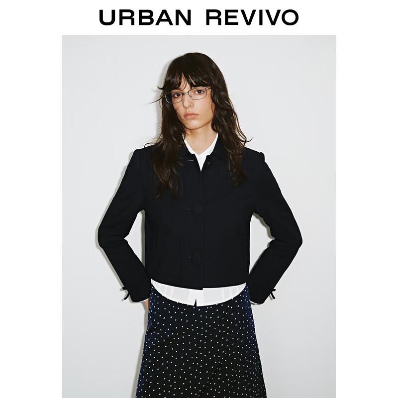 

UR 2025 Осень Женский Короткий Жакет с Воротником-Куклой и Бантом M