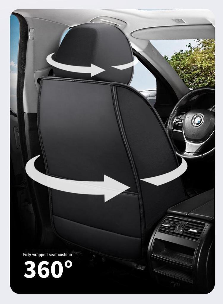 Universal Full Leather Car Seat Cushion, All-Season Coverage for SUV, Truck, Sedan PG42