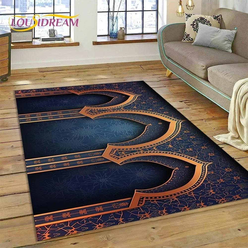 Muslimský Islám Modlitba Klečící Poly Podložky Mandala Koberec Kobereček do Ložnice Obývacího Pokoje Domácí Dekorace na Pohovku,Velká Dekorativní Podlahová Rohož