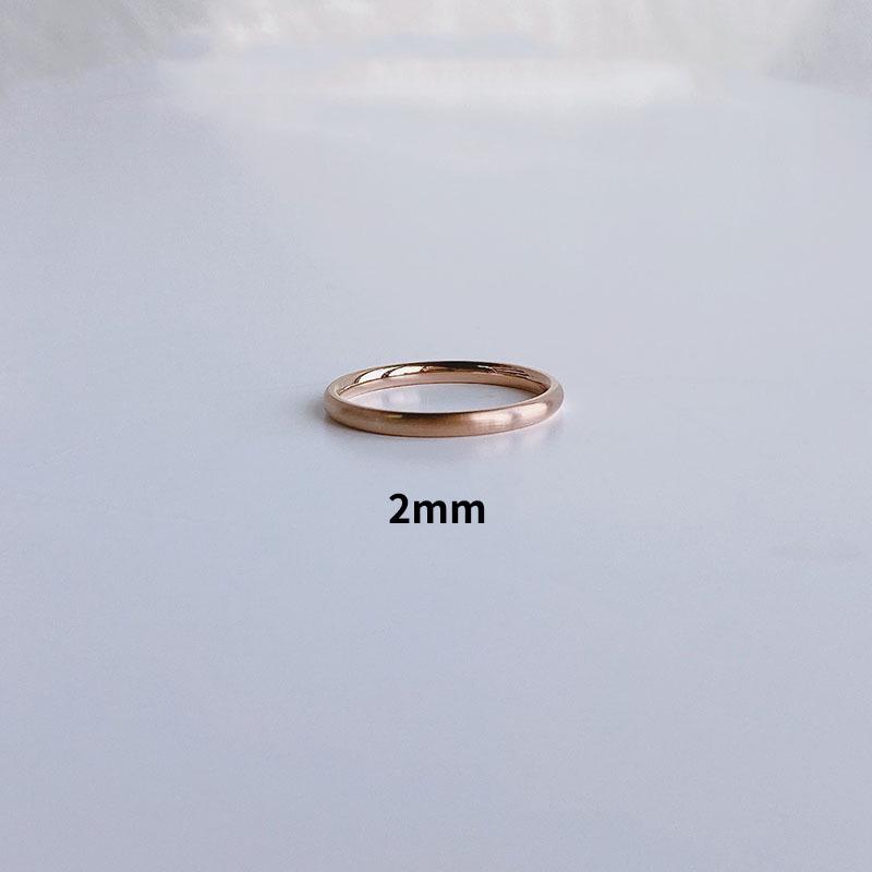 Brushed Titanium Steel Women's Ring with 18K Gold Accents - Modern Cold Style for Couples