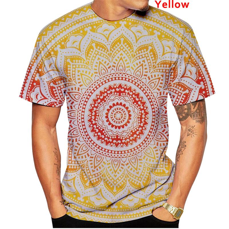 New Harajuku 3D Print Persia And India Paisley Pattern T Shirt For Men Hinduism Spiritual