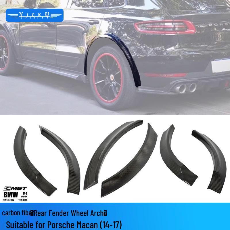 Compatible with Porsche Macan 14-17 CMST Carbon Fiber Body Kit: Front and Rear Lips, Tail Wing, Fender.