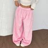 Women's Casual And Fashionable Elastic Waist Loose Wide Leg Pants